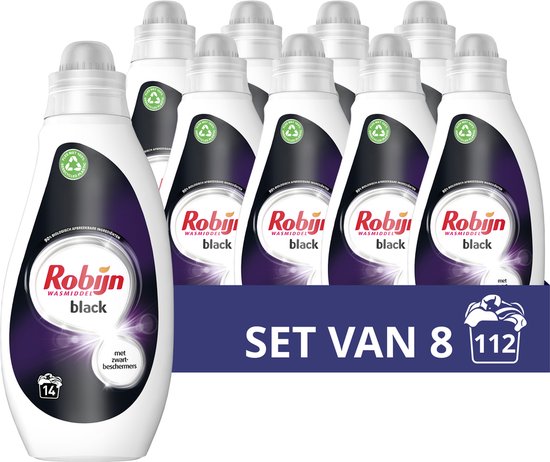 Robijn Vloeibaar wasmiddel Black 8 x 700ml 112 Wasbeurten | bol.com