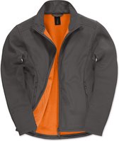 Fleecevest 'Softshell Jacket ID.701' B&C Collection Maat S Donkergrijs/Oranje