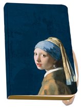 Bekking & Blitz - Carnet A6 - Version Luxe - Ligné 2 faces - Compartiment de rangement au dos - Bande Élastiques comme fermeture - Art - Couverture souple - Jeune fille à la perle - Jeune fille à la Pearl - Johannes Vermeer - Mauritshuis La Haye