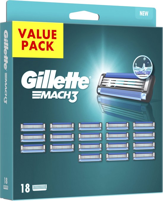 Gillette Mach3 - Navulmesjes - Voor Mannen - 18 Navulmesjes