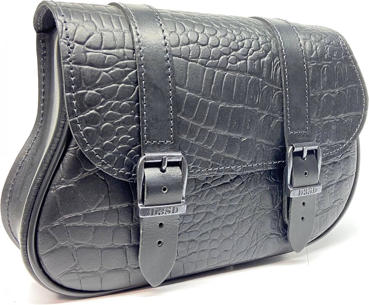 D3SD - Vrod - motortas - Harley - Zwart - Alligator Leder
