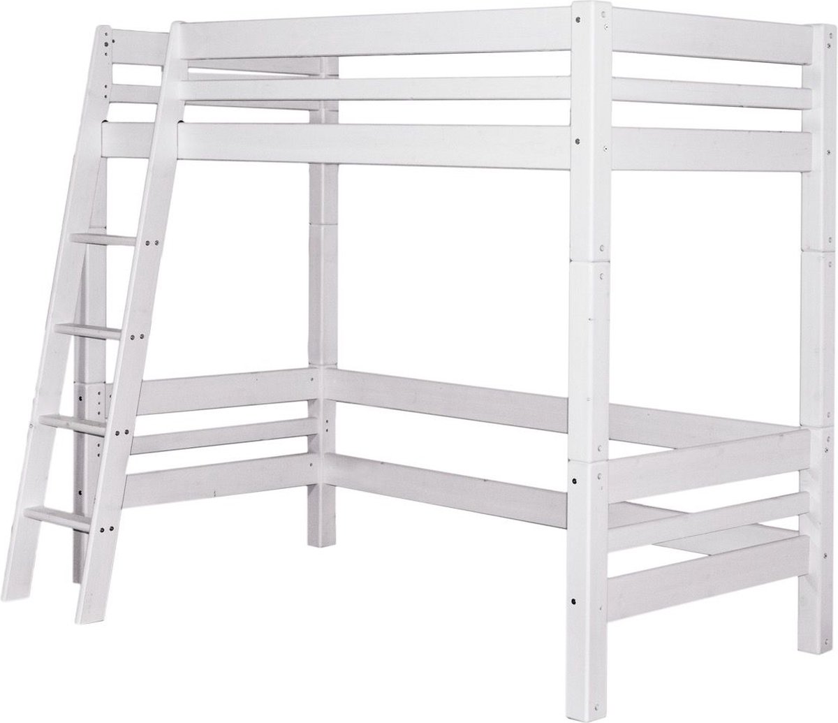 MOJO Hoogslaper schuine ladder White Wash 90 x 200 cm - exclusief montage