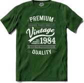 Vintage Legend Sinds 1984 - verjaardag en feest cadeau - Kado tip - T-Shirt - Unisex - Bottle Groen - Maat XXL