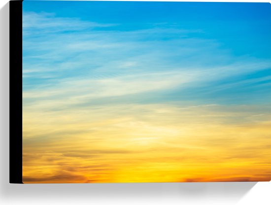Canvas - Oranje Lucht van Zonsondergang - 40x30 cm Foto op Canvas Schilderij (Wanddecoratie op Canvas)