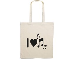 I love Music | Muziek | DJ | Festival | Band | canvas | canvastas | Tas | Bedrukt