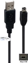 2,2 m Mini USB kabel Robuuste laadkabel. Oplaadkabel snoer geschikt voor o.a. Sony Handycam HDR- CX6, CX7, CX11, CX12, CX100, CX105, CX106, CX110, CX115, CX116, CX130, CX150, CX155, CX160, CX180, CX190, CX200, CX210, CX250
