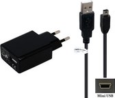 3A lader + 2,2m Mini USB kabel. TUV geteste oplader adapter met robuust snoer geschikt voor o.a. Casio calculator PRIZM FX-CG10, ClassPad FX-CP400, ClassPad 330