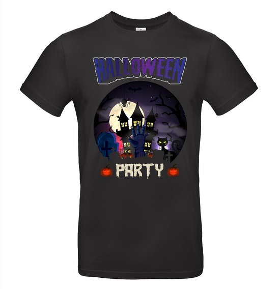 Zwart Halloween T-shirt met opdruk Halloween Party Maat 140