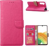 Hoesje Geschikt Voor Samsung Galaxy A14 5G/4G Hoesje met Pasjeshouder – bookcase Portemonnee – Roze