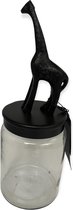 Diga Colmore - Pot de rangement - Pot de rangement - Girafe - Pot décoratif - Noir mat - Glas - Métal - Ø 14 x 29cm