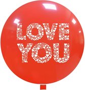 LOVE YOU hearts XL ballon rood, 80 cm