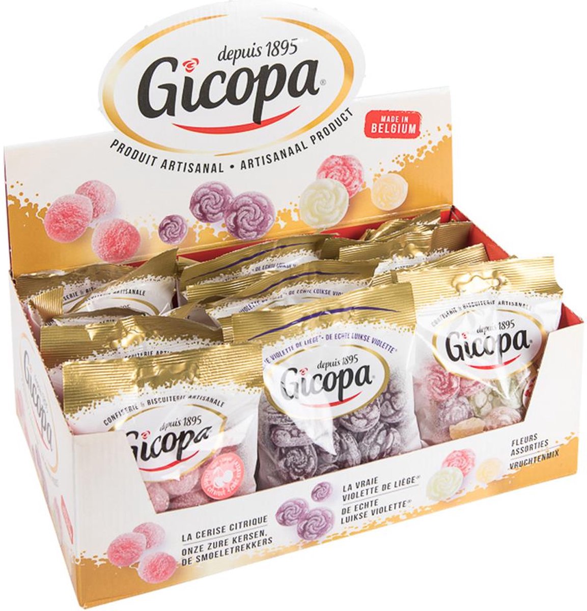 Gicopa display top mix sachets de bonbons 18x100g