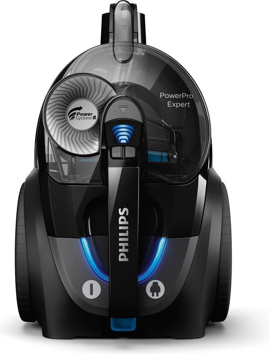Philips PowerPro Expert stofzuiger met Power Cyclone 8 logo.