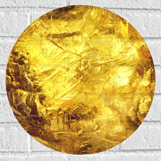 Muursticker Cirkel - Gouden Verfstrepen - 40x40 cm Foto op Muursticker