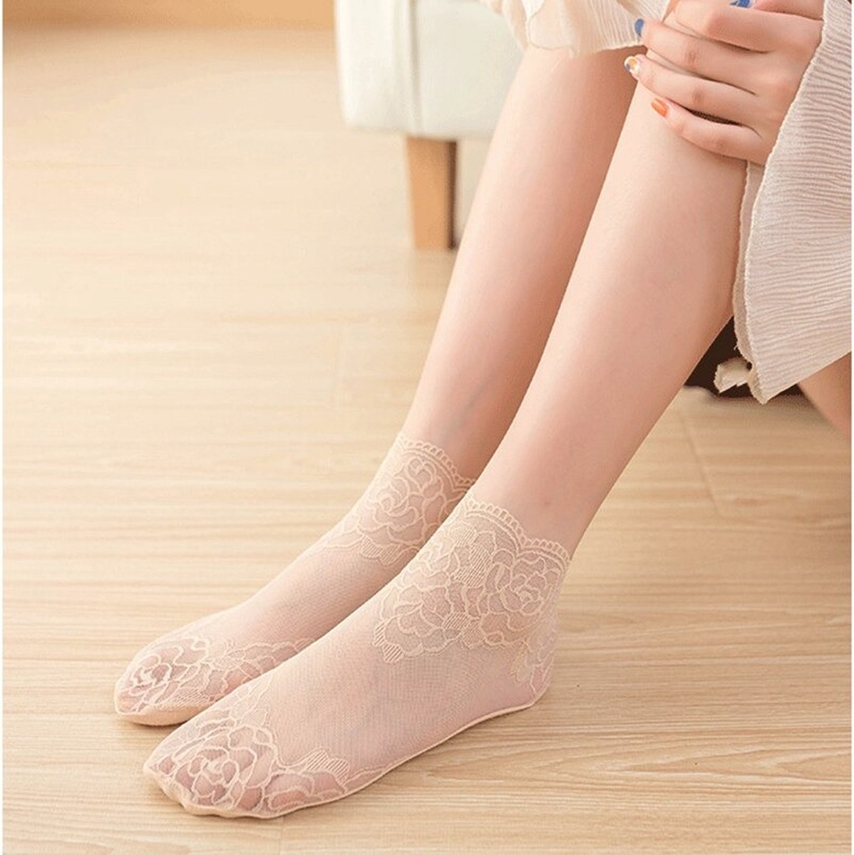 WiseGoods Luxe Lace Chaussettes Women - Collants Bas - Chaussettes -  Collants -... | bol