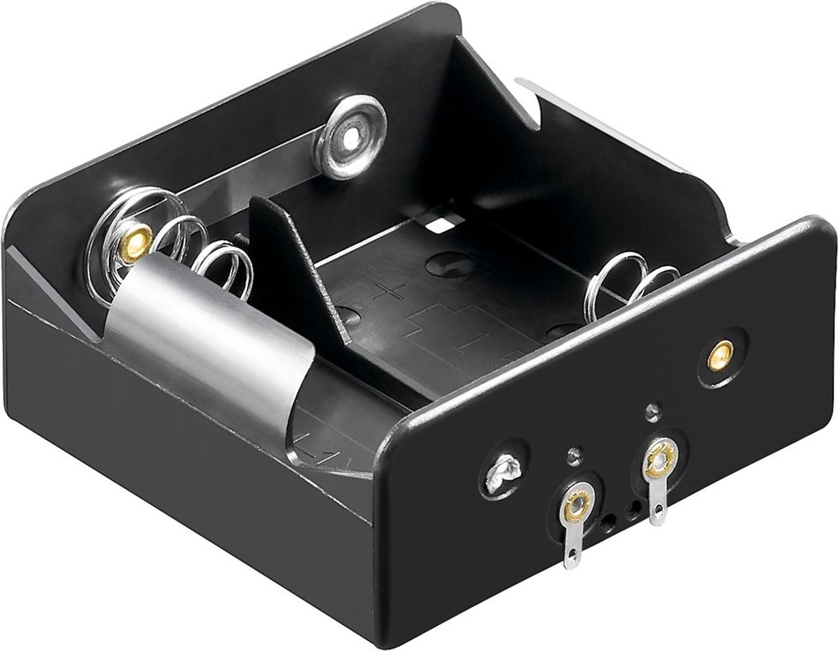 Batterijhouder voor 2 D-batterijen - soldeerbevestiging