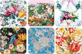 Bekking & Blitz - Onderzetters - 6 stuks - Kunst - Bloemen - Flowers - Musée du Papier Peint
