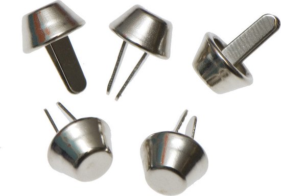 Foto: 10 stuks bodemnagels voor tassen tas voetjes bodemnagel zilverkleur nagels voor bodem tassen zilver 10x metalen tasvoetjes zilverkleurig 10 mm