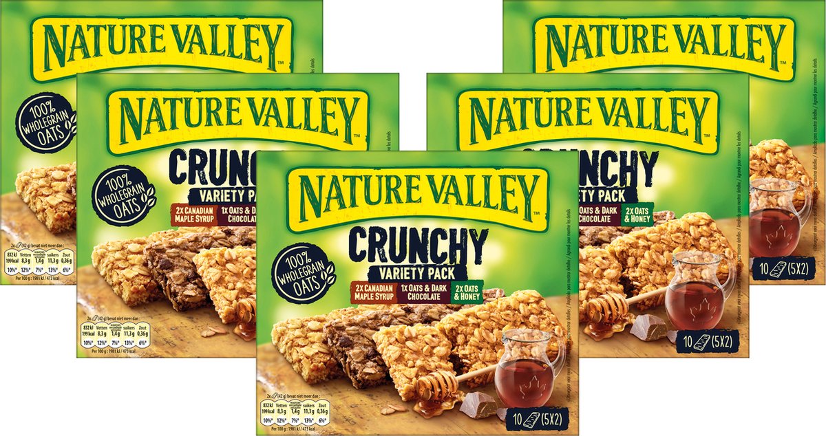 Nature Valley Crunchy Variety Pack 5-pack - 5 x 5x2 stuks - Voordeelverpakking