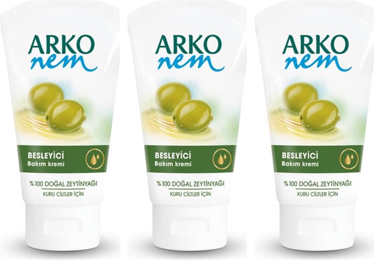 Arko Nem Verzorgende Dagcrème Voor Droge Huid Voordeelbundel - 3 x 75 ml