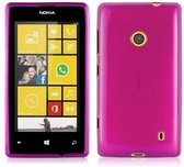 Cadorabo Hoesje geschikt voor Nokia Lumia 525 in ROZE - Beschermhoes van flexibel TPU silicone Case Cover in Brushed design