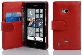 Cadorabo Hoesje geschikt voor Nokia Lumia 720 in INFERNO ROOD - Beschermhoes van getextureerd kunstleder en kaartvakje Book Case Cover Etui
