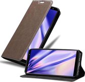 Cadorabo Hoesje geschikt voor Samsung Galaxy J8 2018 in KOFFIE BRUIN - Beschermhoes met magnetische sluiting, standfunctie en kaartvakje Book Case Cover Etui