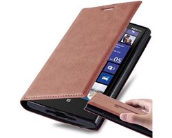 Cadorabo Hoesje geschikt voor Nokia Lumia 920 in CAPPUCCINO BRUIN - Beschermhoes met magnetische sluiting, standfunctie en kaartvakje Book Case Cover Etui