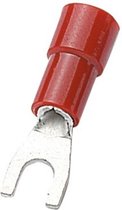 Vork kabelschoen (m) - 5,3mm (M5) / rood (100 stuks)