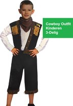 Cowboy Outfit Jongens – 3-delig - Maat 128-140 – Carnavalskleding Kinderen