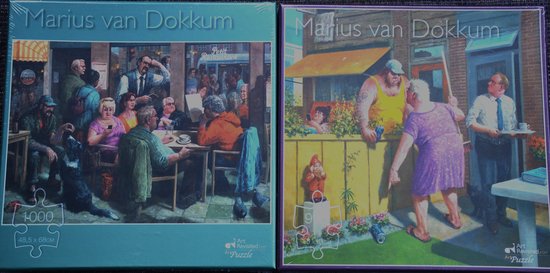 2 x Marius van Dokkum puzzel 1000 stukjes "De druppel" en "Doe mij maar