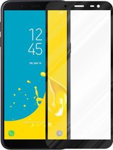 Cadorabo Volledig scherm pantserfolie geschikt voor Samsung Galaxy J6 2018 in TRANSPARANT met ZWART - Gehard (Tempered) display beschermglas in 9H hardheid met 3D Touch (RETAIL PACKAGING)