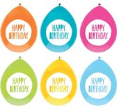 Haza - Ballonnen - Happy Birthday verjaardag feest - 6x stuks