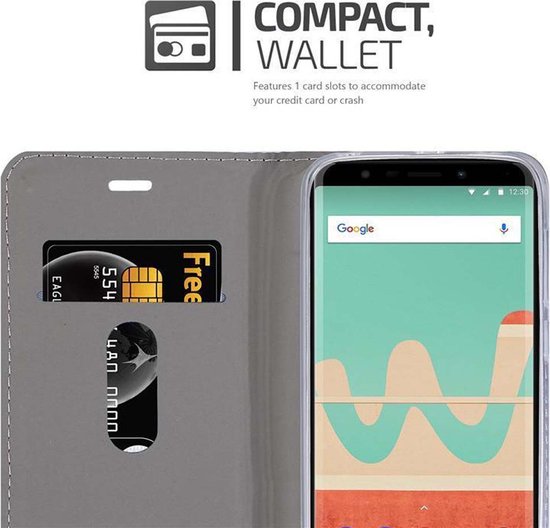 Étui Cadorabo pour WIKO VIEW GO en GRIS NOIR - Étui de protection avec fermeture magnétique