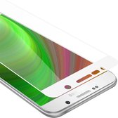 Cadorabo Screenprotector geschikt voor Samsung Galaxy NOTE 5 Volledig scherm pantserfolie Beschermfolie in TRANSPARANT met WIT - Gehard (Tempered) display beschermglas in 9H hardheid met 3D Touch