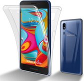 Cadorabo Hoesje geschikt voor Samsung Galaxy A02 CORE in TRANSPARANT - 360° Full Body Case Cover Beschermhoes Voor- en achterbescherming, all-round bescherming met displaybescherming