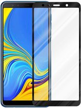 Cadorabo Volledig scherm pantserfolie geschikt voor Samsung Galaxy A7 2018 in TRANSPARANT met ZWART - Gehard (Tempered) display beschermglas in 9H hardheid met 3D Touch (RETAIL PACKAGING)