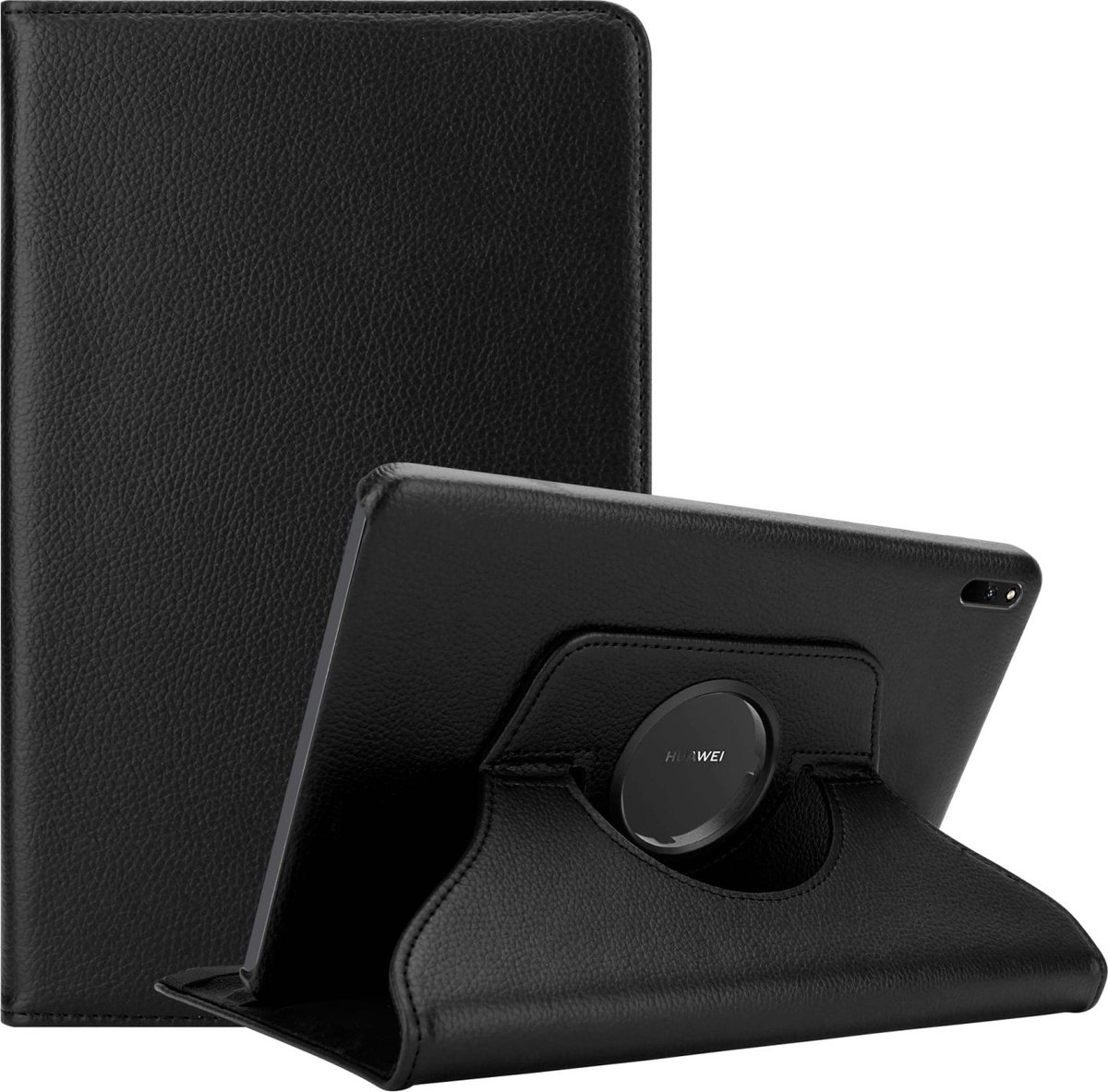 Cadorabo Tablet Hoesje voor Huawei MatePad 11 (10.95 inch) in OUDERLING ZWART - Beschermhoes ZONDER auto Wake Up, met stand functie en elastische band sluiting Book Case Cover Etui