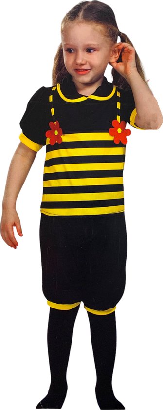 Bloemetjes Bijen Outfit Kinderen - Maat 98 – Carnavalskleding