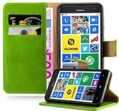 Cadorabo Hoesje geschikt voor Nokia Lumia 625 in GRAS GROEN - Beschermhoes met magnetische sluiting, standfunctie en kaartvakje Book Case Cover Etui