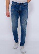Jeans Heren Slim Fit met Gaten -DC-036- Blauw