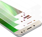 Cadorabo 3x Screenprotector geschikt voor Samsung Galaxy J3 PRO Volledig scherm pantserfolie Beschermfolie in TRANSPARANT met WIT - Getemperd (Tempered) Display beschermend glas in 9H hardheid met 3D Touch