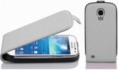 Cadorabo Hoesje geschikt voor Samsung Galaxy S4 MINI in MAGNESIUM WIT - Beschermhoes in flip-design Case Cover van getextureerd imitatieleer