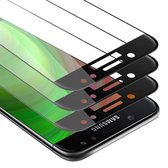 Cadorabo 3x Screenprotector geschikt voor Samsung Galaxy J7 2017 Volledig scherm pantserfolie Beschermfolie in TRANSPARANT met ZWART - Getemperd (Tempered) Display beschermend glas in 9H hardheid met 3D Touch