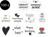 100 x Sluitstickers Cadeaustickers | Sluitzegel | Envelop stickers | Cadeau Verjaardag Traktatie | Leuk Verpakt