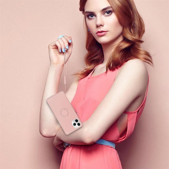 Coque Cadorabo pour Apple iPhone 11 PRO MAX en ROSE LIQUIDE - Coque de protection en silicone TPU souple avec anneau