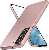 Cadorabo Hoesje geschikt voor Samsung Galaxy S22 in METAAL ROSE GOUD - Hard Case Cover beschermhoes in metaal look tegen krassen en stoten