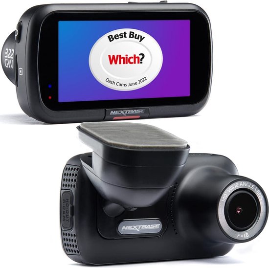 Nextbase 322GW Dashcam met GPS en WiFi - Parkeermodus - Full HD - Touchscreen - SOS functie