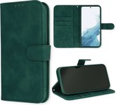 Casemania Hoesje Geschikt voor Samsung Galaxy S23 Ultra Emerald Green - Luxe Kunstlederen Portemonnee Book Case
