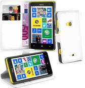 Cadorabo Hoesje geschikt voor Nokia Lumia 625 in ARCTISCH WIT - Beschermhoes met magnetische sluiting, standfunctie en kaartvakje Book Case Cover Etui